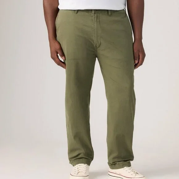 Levi s Men s Xx Standard Tapered Chino Pants Green Olive Stretch Twill 50x30 Big - Picture 4 of 16